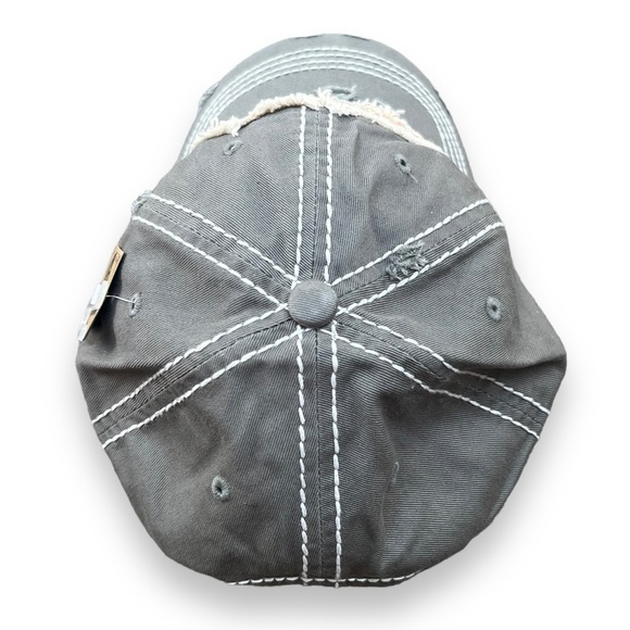 ✅BKETHOS DISTRESSED Gray 'HAPPY HALLOWEEN' CAP - Picture 3 of 4